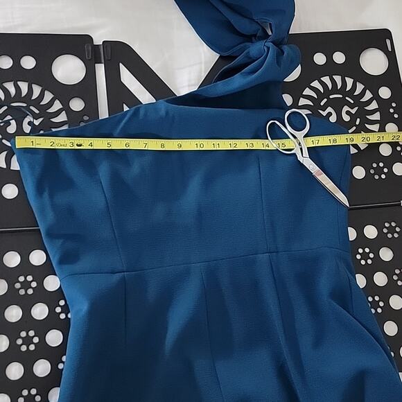 Dress the Population Tiffany One-Shoulder Midi Dress in Peacock Blue  XXL - Picture 11 of 16